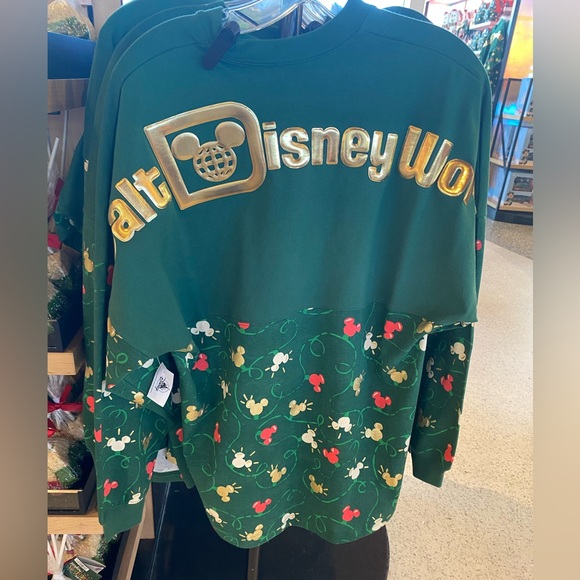 Disney Tops - 2024 Disney Parks Mickey Christmas Lights Spirit Jersey WDW adult size large NWT